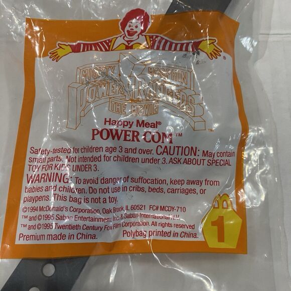 Mighty Morphin Power Rangers Power Com Watch McDonald's Toy Vintage 1995 NIP - Picture 3 of 3